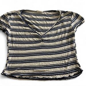 Striped V-Neck Women's Top